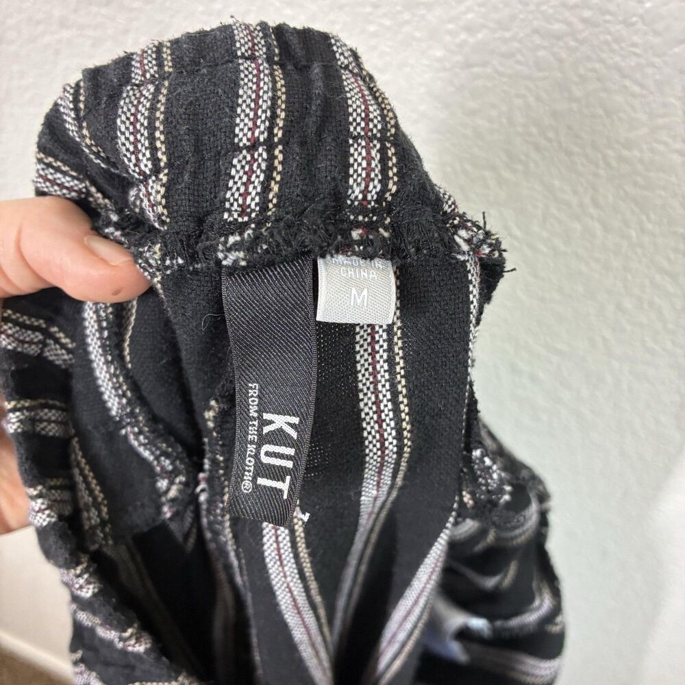 KUT From The Kloth cotton Pull On jogers M Black Stripe Ankle Elastic Waist - Picture 14 of 14